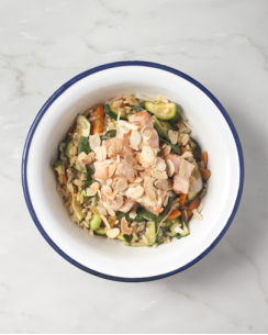 Domburi con gamberi al vapore