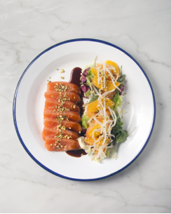 Salmone marinato e arance