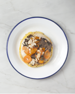 Tortilla con verdure arrosto e scamorza fusa